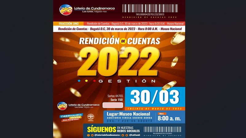 Lotería de Cundinamarca rinde de cuentas a la ciudadanía

