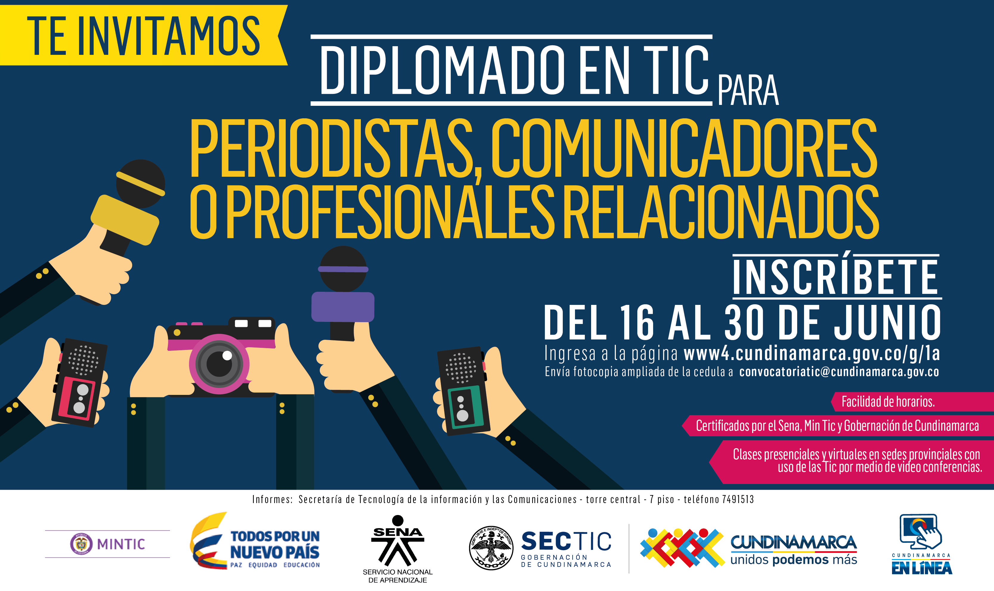 TIC para periodistas, el diplomado que ofrece la Gobernación de Cundinamarca


