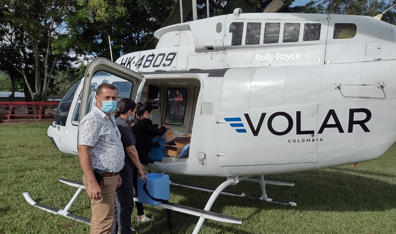Cundinamarca primer departamento con helicóptero para traslado de vacunas contra Covid 19