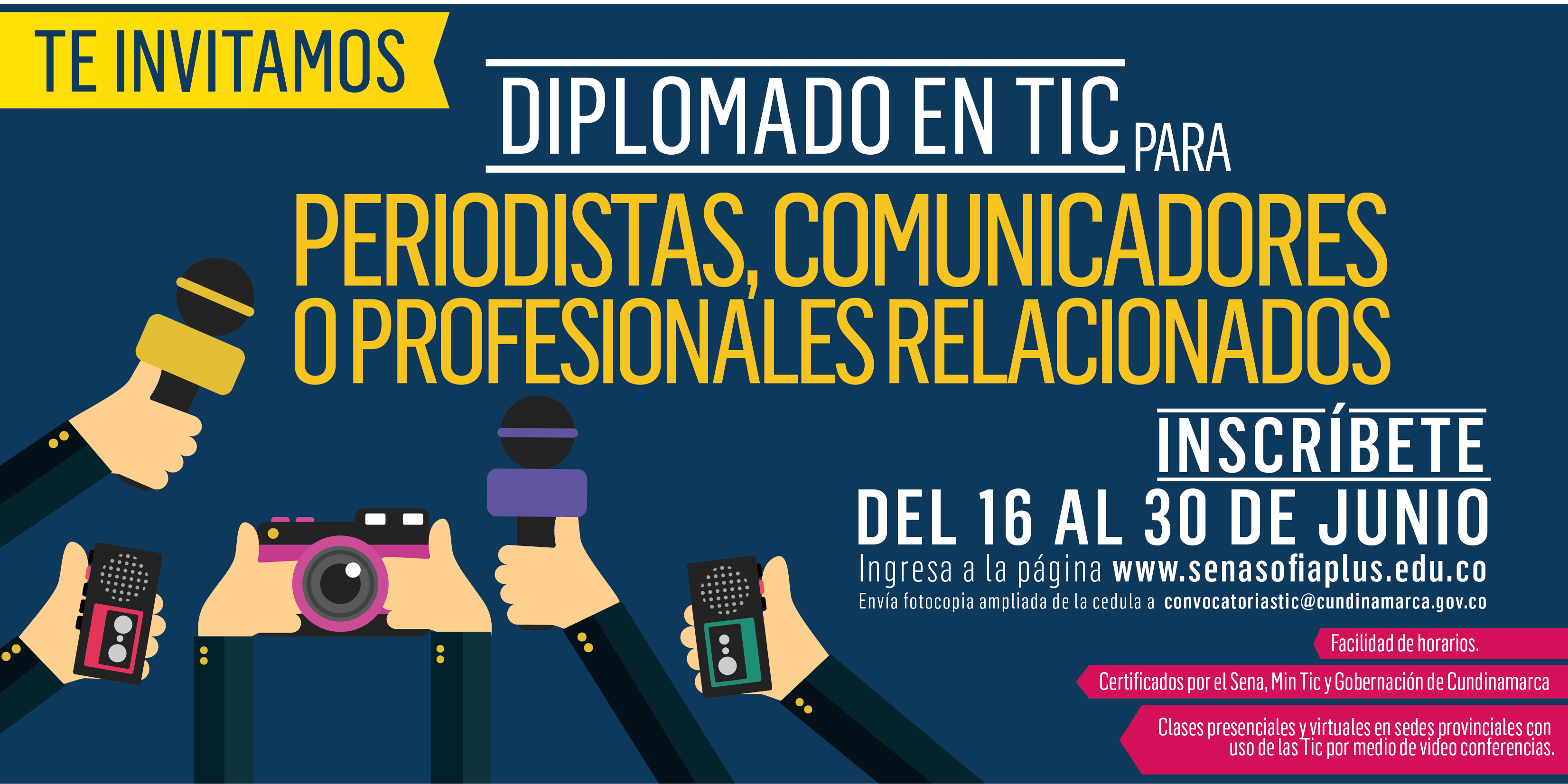 Hoy es el último día para que los periodistas cundinamarqueses se inscriban al diplomado TIC que ofrece el  gobierno departamental







