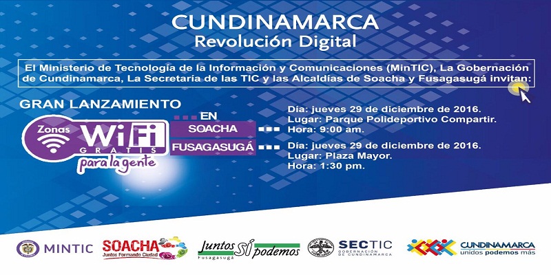 Inauguración de Mega Zonas WiFi en Soacha y Fusagasugá





