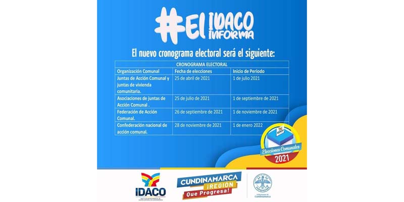 Aplazadas las elecciones de los organismos de acción comunal para el año 2021




