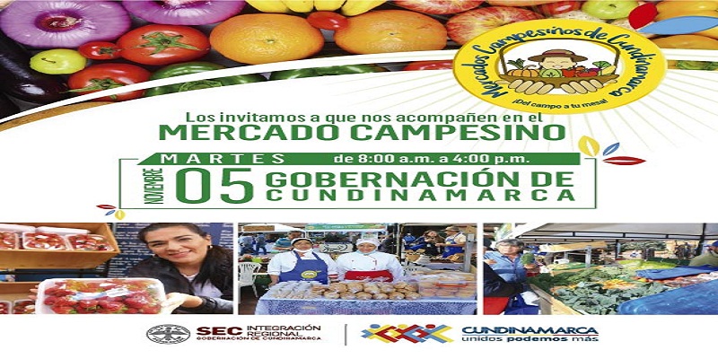 Este martes, Tercer Mercado Campesino en la Gobernación de Cundinamarca