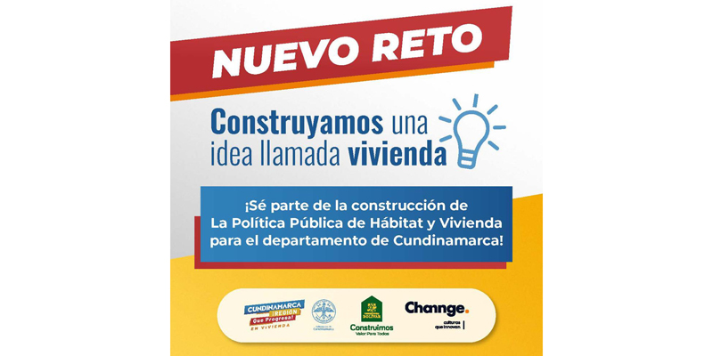 Esta semana los cundinamarqueses podrán plasmar sus ideas en la Política Pública de Hábitat y Vivienda





