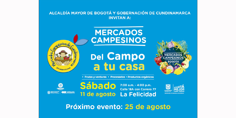 Este fin de semana, mercados campesinos llegan a cuatro localidades de Bogotá
