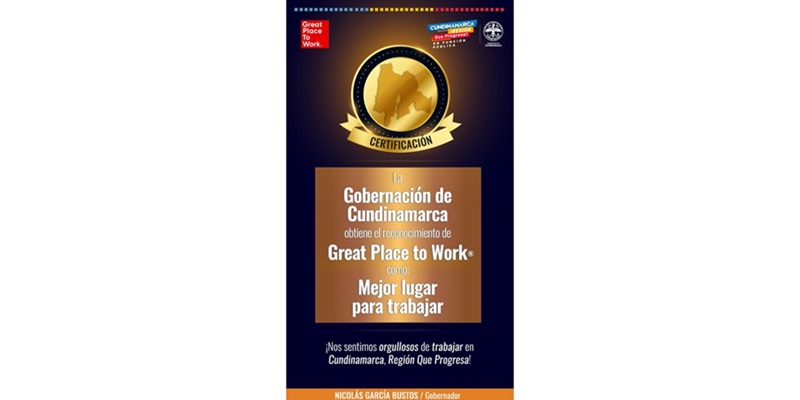 La Gobernación de Cundinamarca gana premio a “Mejor lugar para trabajar”