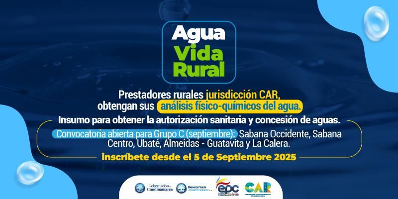 Cundinamarca avanza con el programa Agua Vida Rural: ya está abierta la convocatoria del Grupo C

