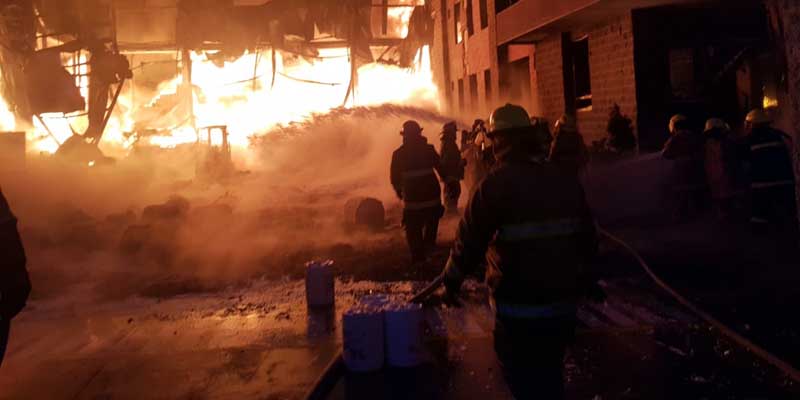 Evaluación de daños e inspección técnica tras incendio estructural en el parque industrial Celta de Funza
































