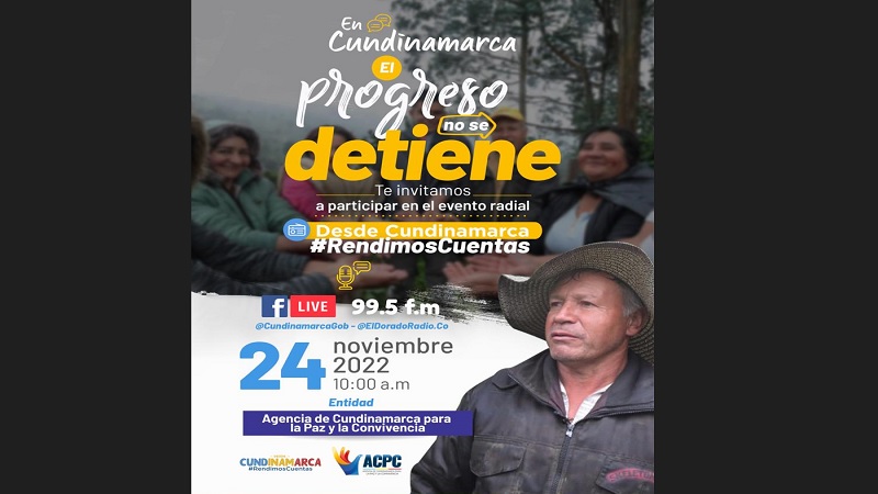 El 24 de noviembre se realizará la rendición de cuentas de la Agencia de Cundinamarca para La Paz y la Convivencia
