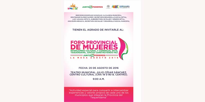 Cundinamarca y la alcaldía de La Mesa aliados por las mujeres

