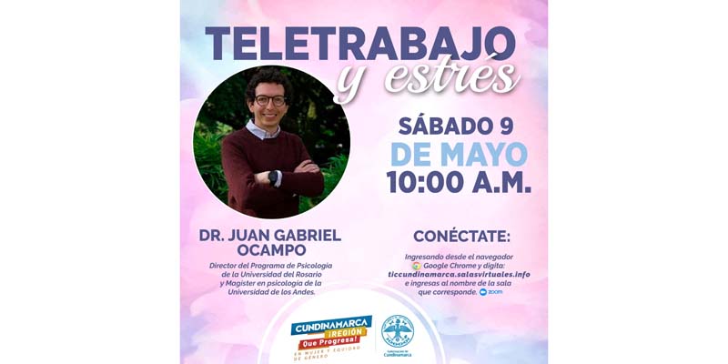Cundinamarquesas invitadas a participar en la charla virtual teletrabajo y estrés