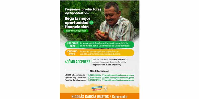 Gran oportunidad de financiación para pequeños productores, aquí







