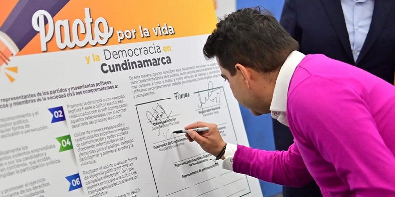 Gobiernos Nacional y Departamental firman pacto por la vida y la democracia en Cundinamarca

