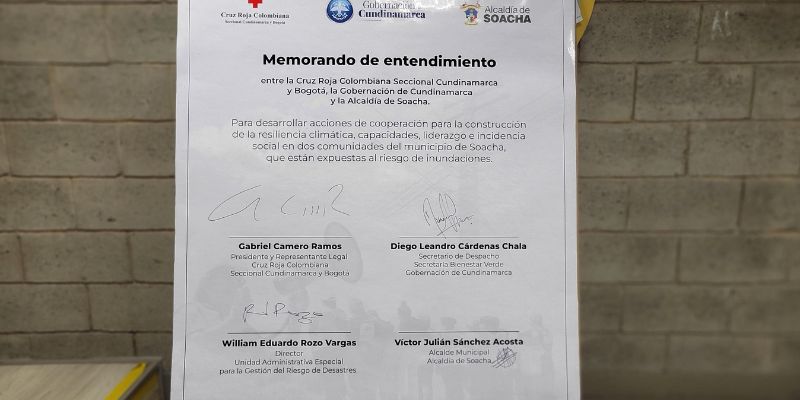 Cundinamarca y Cruz Roja se alían para blindar a Soacha frente al cambio climático