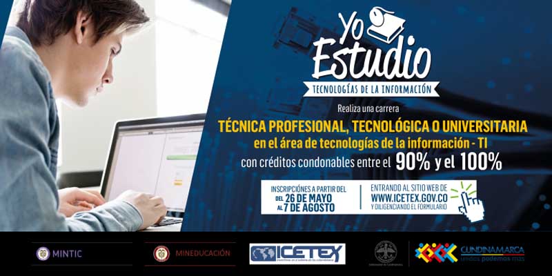 La Gobernación de Cundinamarca invita a los cundinamarqueses a postularse en carreras con TI