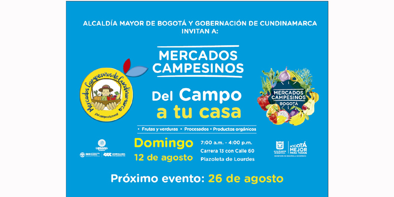 Este fin de semana, mercados campesinos llegan a cuatro localidades de Bogotá
 

