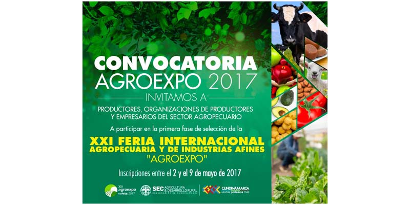Gobernación de Cundinamarca convoca a productores del sector agropecuario a participar en Agroexpo 2017










