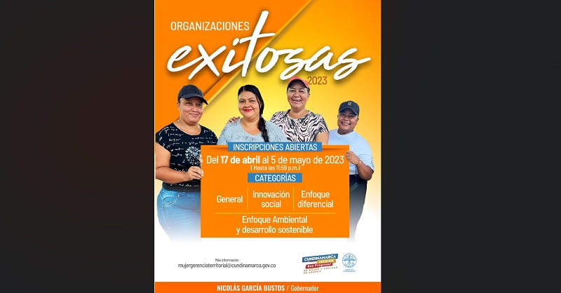 Gobierno departamental abre convocatoria Organizaciones Exitosas 2023
