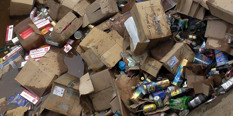Secretaría de Hacienda destruye más de 142 toneladas  de licores y cigarrillos aprehendidos por el GAC
