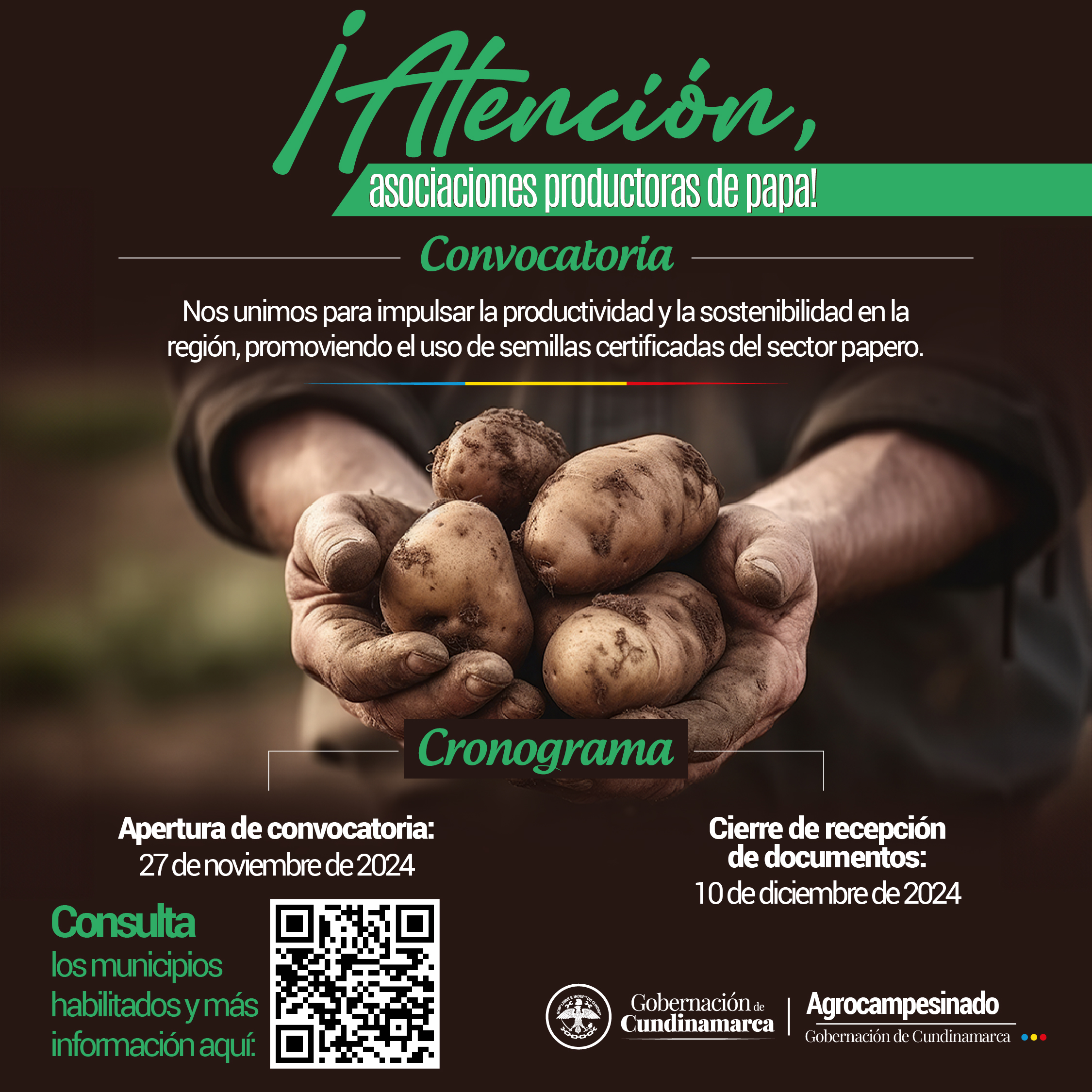 CONVOCATORIA PÚBLICA PARA MANIFESTAR EL INTERÉS EN PARTICIPAR EN EL PROGRAMA DIRIGIDO A ASOCIACIONES DE PRODUCTORES DE PAPA