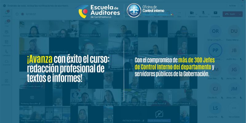 Más de 300 servidores públicos fortalecen habilidades en redacción profesional con la Escuela de Auditores de Cundinamarca