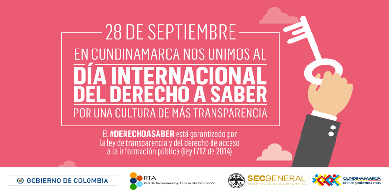 Cundinamarca se une a la conmemoración del Día Internacional del Derecho a Saber