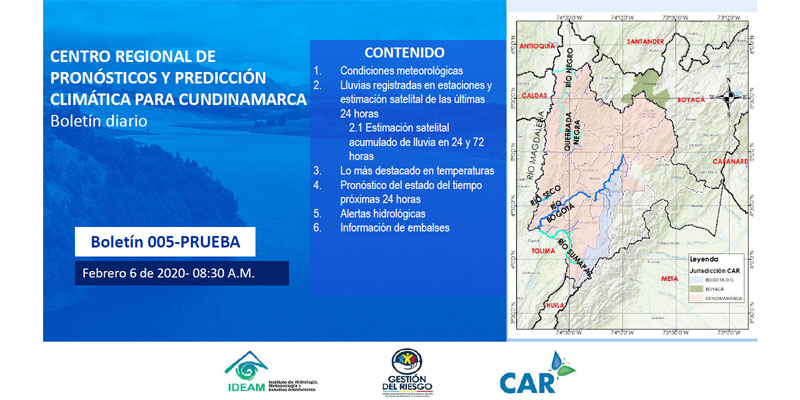 Cundinamarca tendrá boletín diario con pronóstico y predicción climática 

