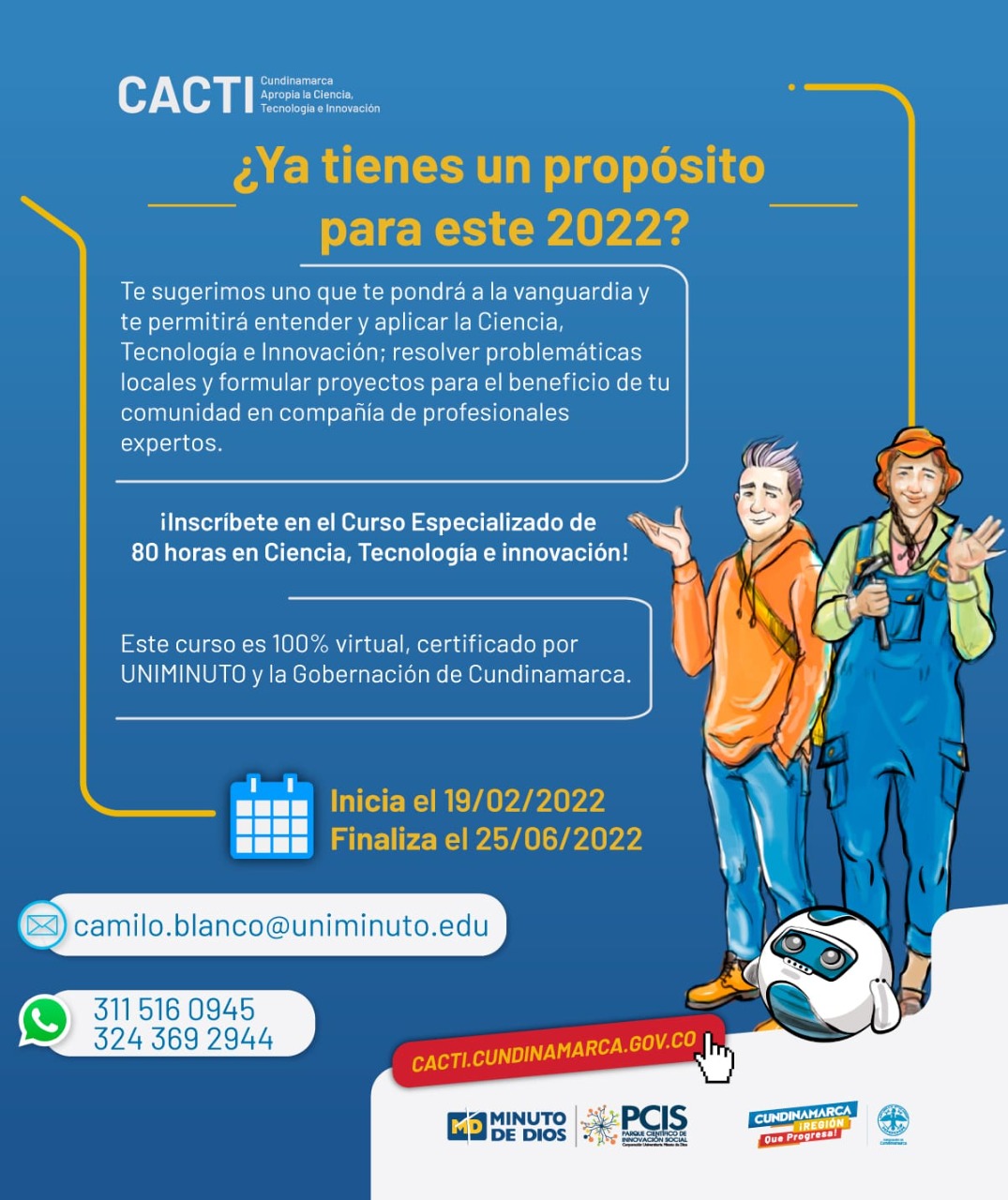 Capacitación en CTeI para líderes comunitarios cundinamarqueses