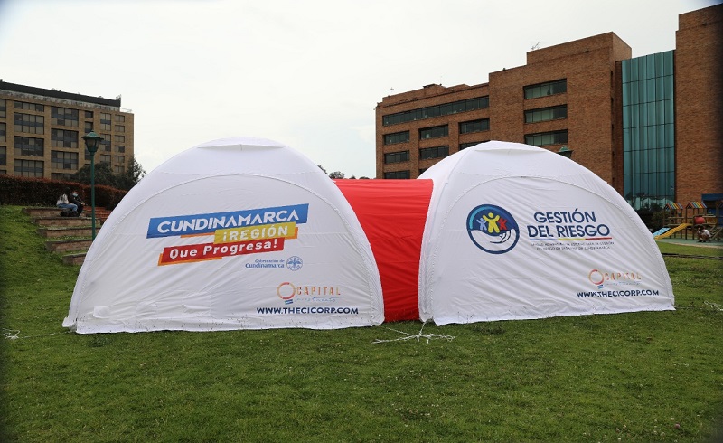 Uaegrd entregó carpas Alu Hall para para la atención de la Covid 19 en Girardot, Soacha, Chía y Mosquera