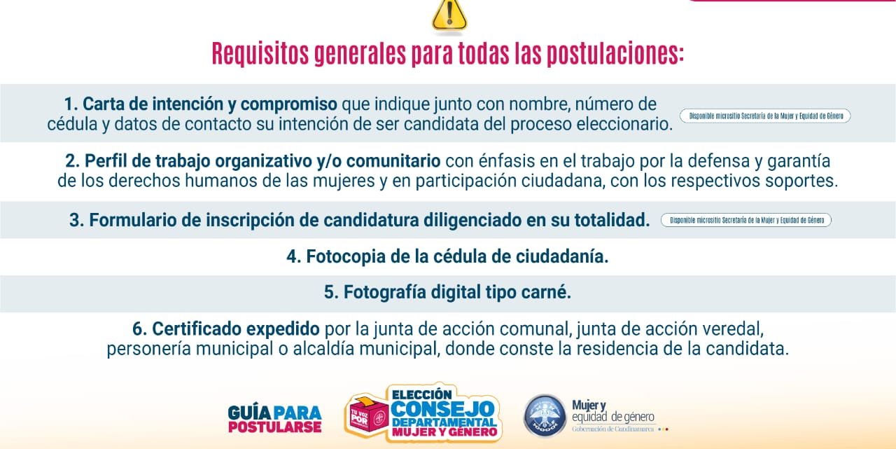 Cundinamarca abre convocatoria para la elección del Consejo Departamental de Mujer y Género