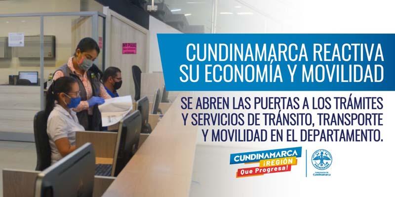 Cundinamarca reactiva trámites y servicios de tránsito, transporte y movilidad
 
