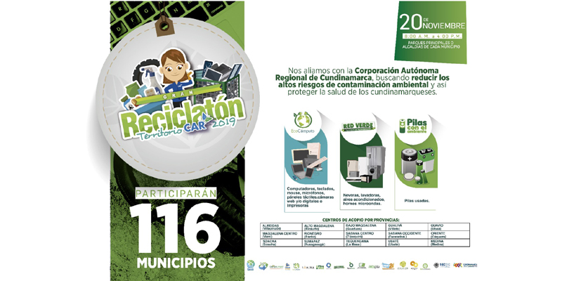 Este miércoles, Gran Reciclatón en 98 municipios de Cundinamarca