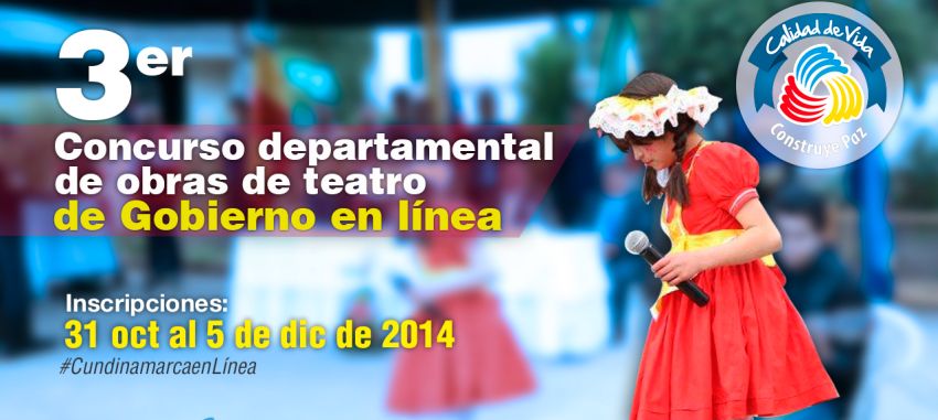 ABIERTAS INSCRIPCIONES DEL “III CONCURSO DEPARTAMENTAL DE OBRAS DE TEATRO DE GOBIERNO EN LÍNEA”